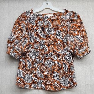 Chico's Square Neck Puffed Short Sleeve Top